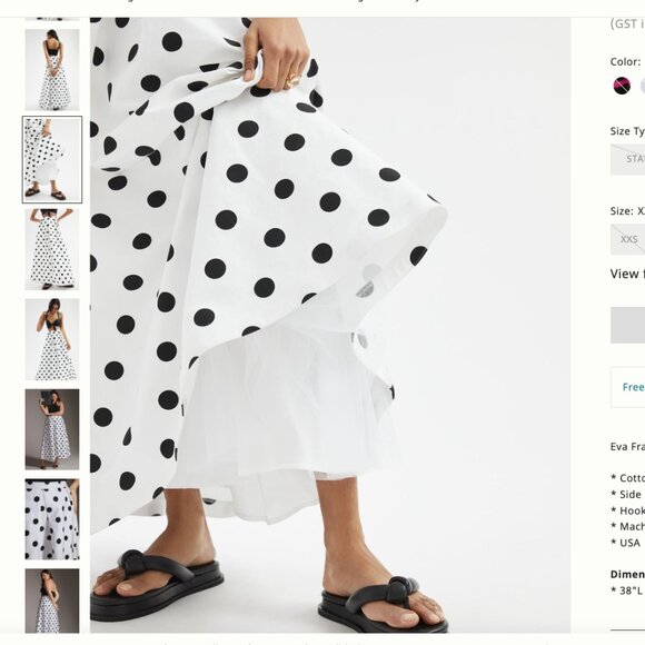 Eva Franco Polka Dot Midi Skirt Small NWT - Picture 9 of 10